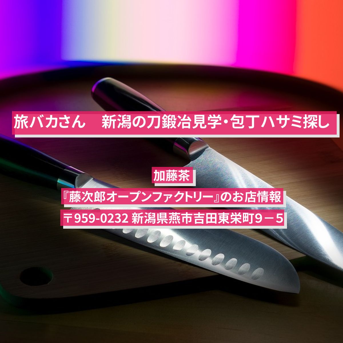 【旅バカさん】新潟県燕市で包丁ハサミ探し　加藤茶がロケ『藤次郎オープンファクトリー』のお店情報