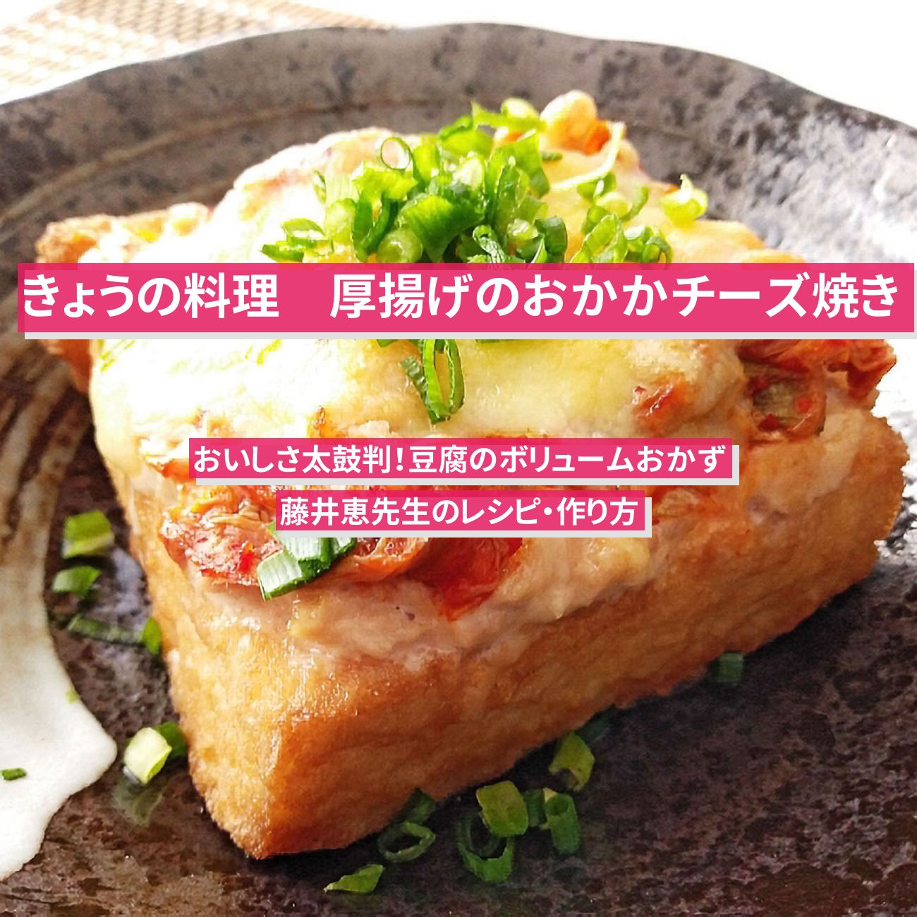 【きょうの料理】『厚揚げのおかかチーズ焼き』藤井恵先生のレシピ・作り方