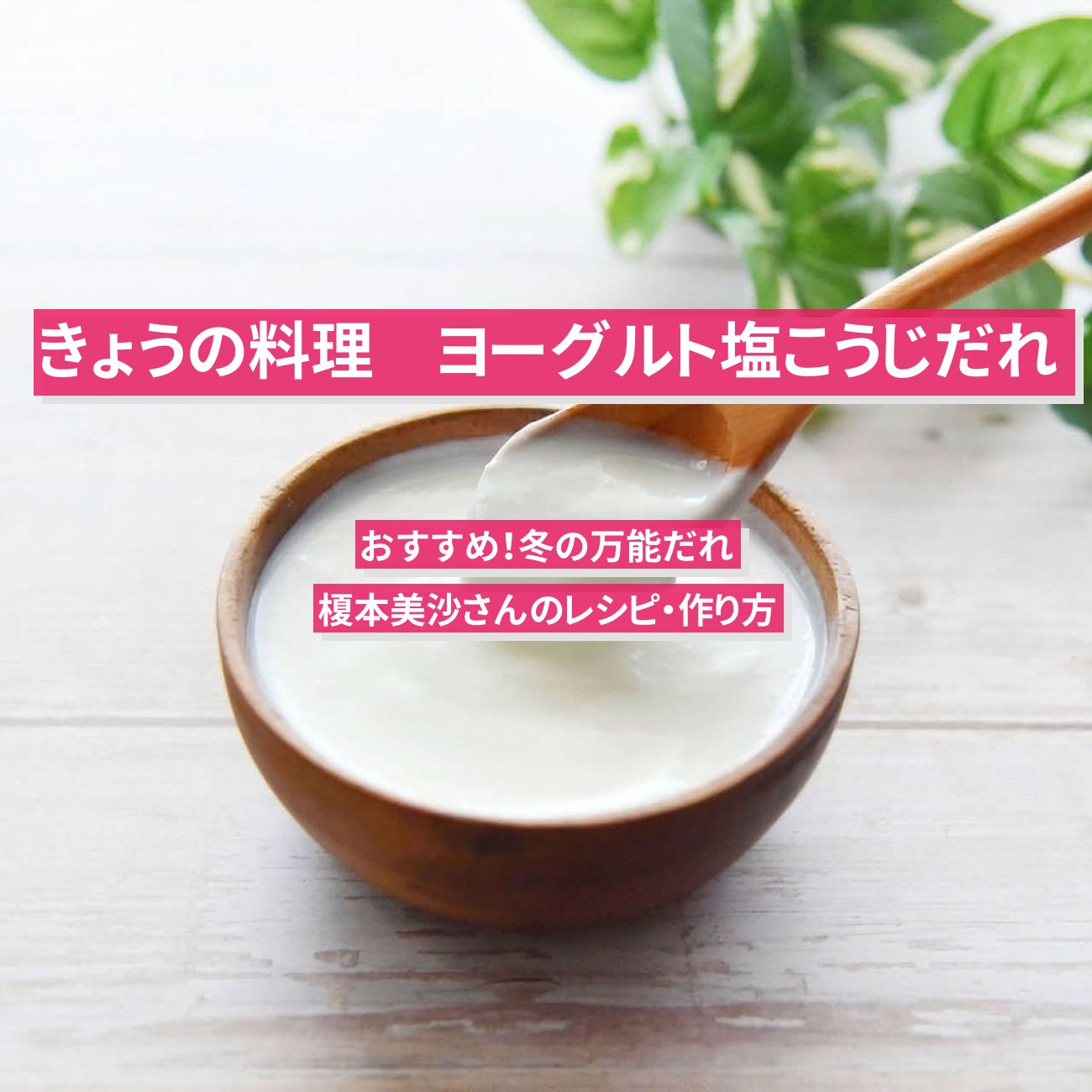 【きょうの料理】『ヨーグルト塩こうじだれ』榎本美沙さんのレシピ・作り方