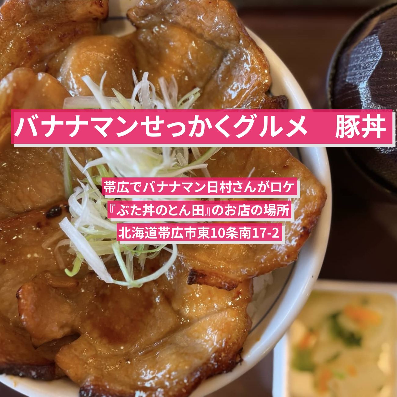 【バナナマンせっかくグルメ】豚丼　帯広『ぶた丼のとん田』のお店の場所〔日村勇紀〕