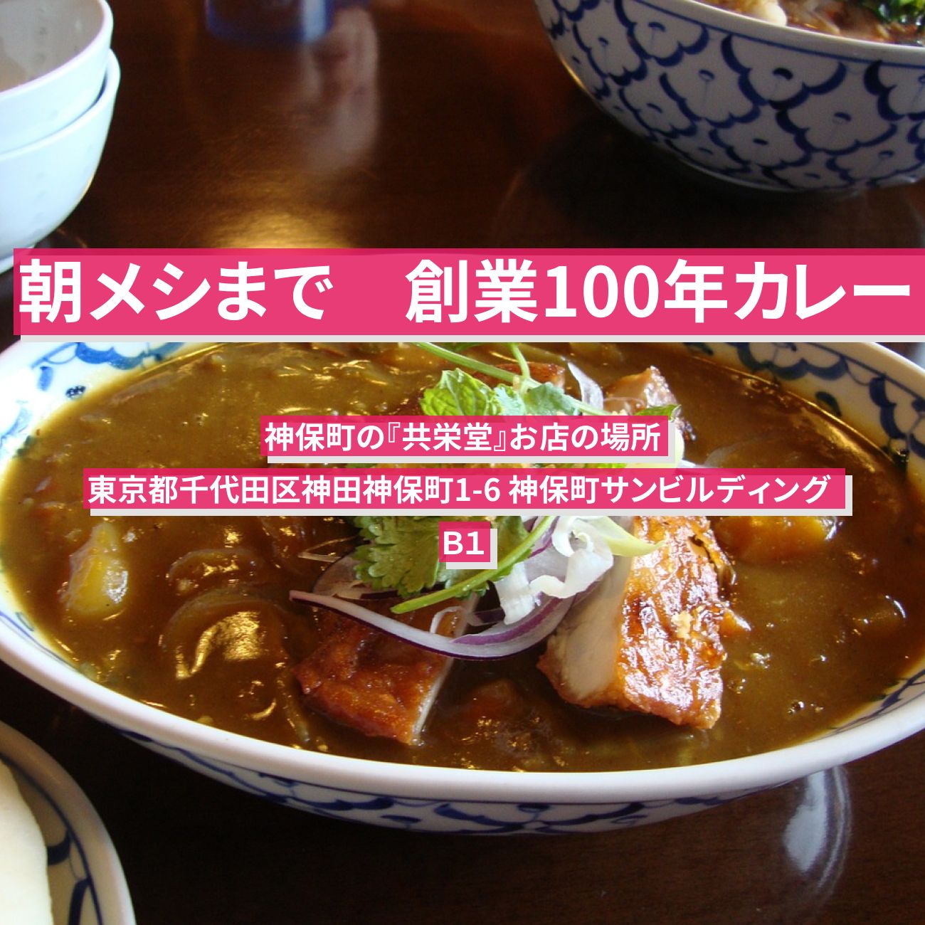 【朝メシまで】創業100年カレー『共栄堂』神保町のお店の場所