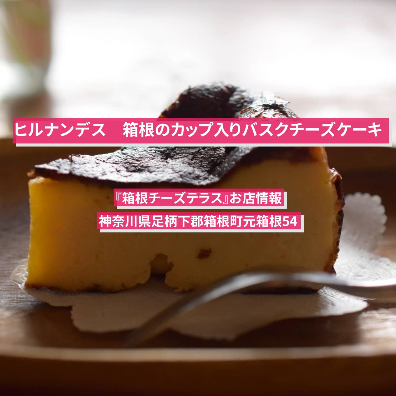 【ヒルナンデス】カップ入りバスクチーズケーキ『箱根チーズテラス』箱根のお店情報〔久本雅美〕