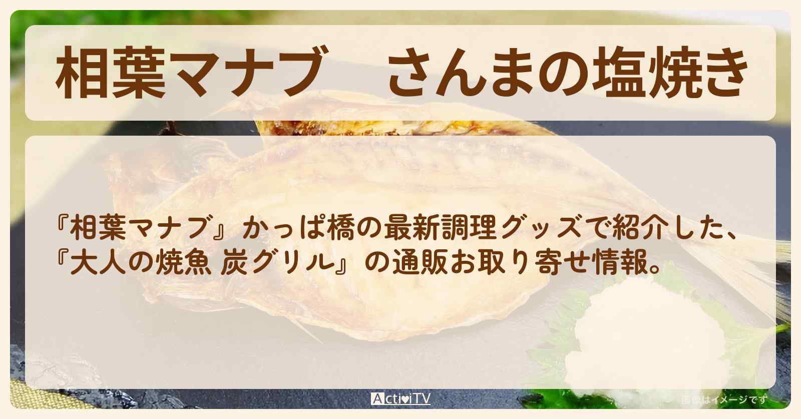 【相葉マナブ】さんまの塩焼き『大人の焼魚 炭グリル』かっぱ橋の最新調理グッズの通販お取り寄せ