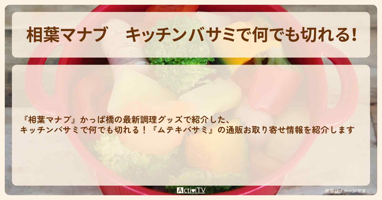 【相葉マナブ】キッチンバサミで何でも切れる！『ムテキバサミ』かっぱ橋の最新調理グッズの通販お取り寄せ