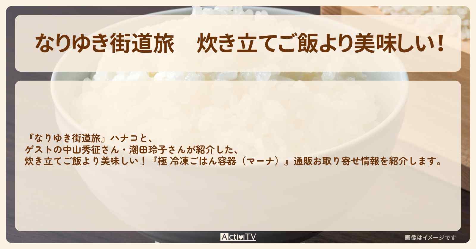 【なりゆき街道旅】炊き立てご飯より美味しい！『極 冷凍ごはん容器（マーナ）』かっぱ橋で紹介した通販お取り寄せ情報