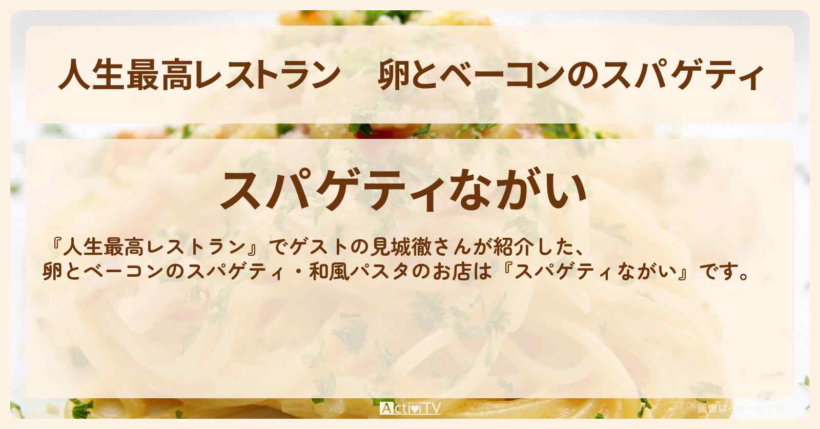 卵とベーコンのスパゲティ『ながい』四ツ谷駅のお店の場所〔幻冬舎・見城徹〕
