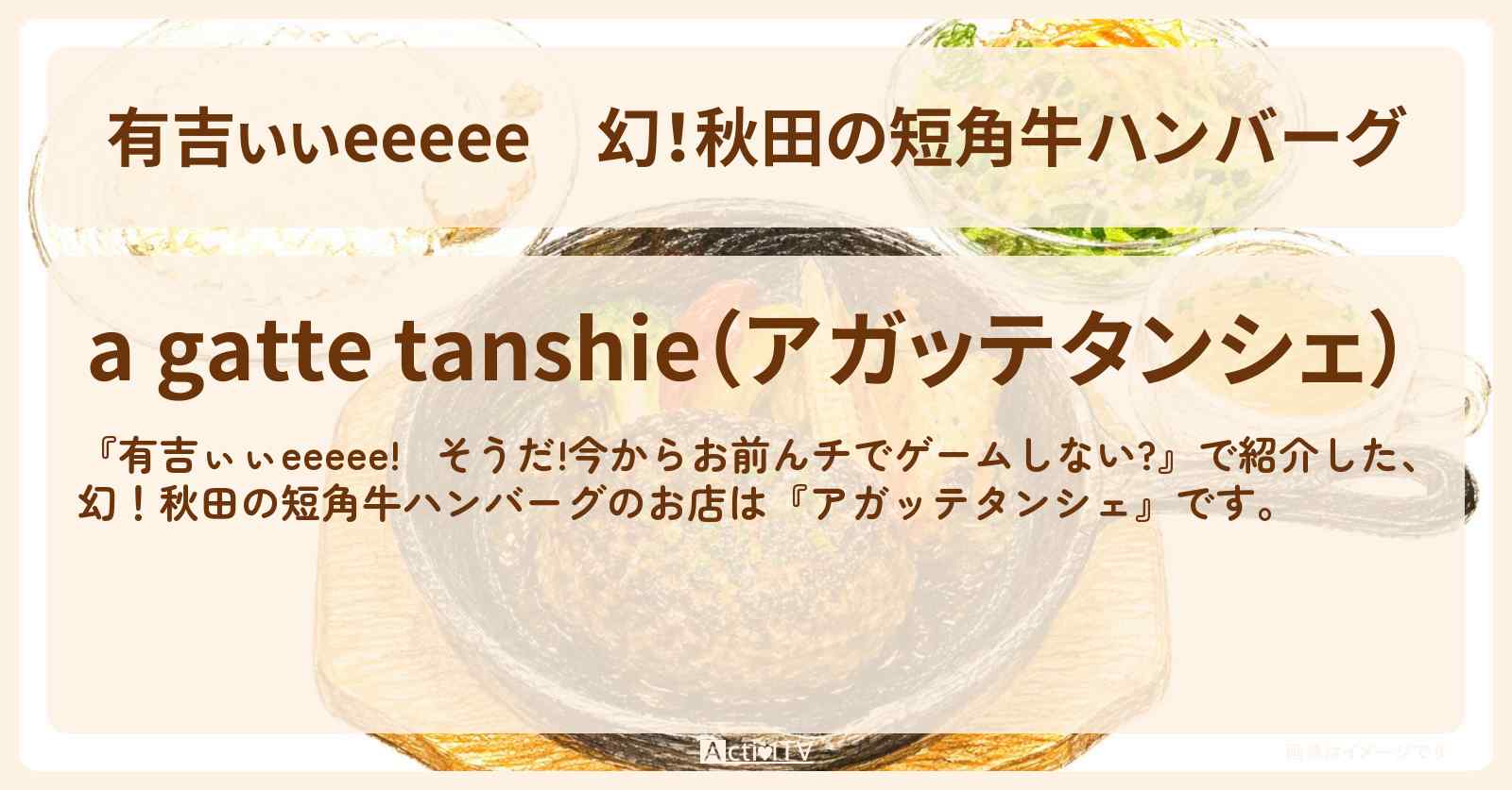 【有吉ぃぃeeeee】幻!秋田の短角牛ハンバーグ『アガッテタンシェ』溜池山王ロケのお店〔田村保乃・櫻坂46〕